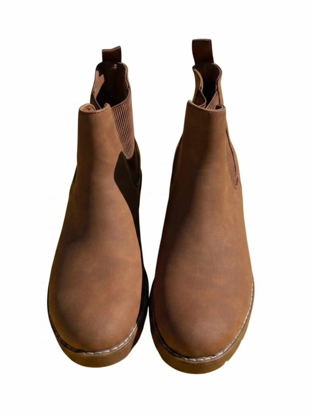 Brown Chelsea Platform Boots